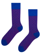 Chaussettes à motifs bleu et rouge magenta