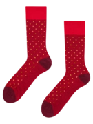 Chaussettes à motifs rouge foncé et jaune