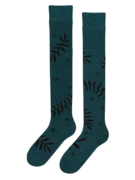 Chaussettes rigolotes hautes au-dessus des genoux Feuilles noires