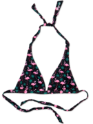 Haut de bikini triangulaire rigolo Flamants et feuilles