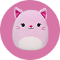 SQUISHMALLOWS Ružová trblietavá mačka Celenia, 20 cm