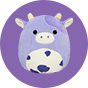 Squishmallows krava Bubba boje lavande, 20 cm