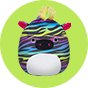 SQUISHMALLOWS Dúhová zebra Safiyah, 20 cm