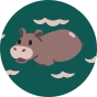Caleçon pour hommes Hippopotame nageant