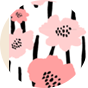 Serviette de cuisine rigolote Fleurs roses