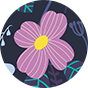 Bandeau fonctionnel rigolo Fleurs violettes