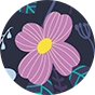 Bandeau fonctionnel rigolo Fleurs violettes