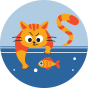 Bóxeres alegres para chico Gatos y peces
