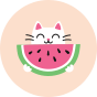 Kids' Socks Watermelon Cat