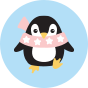 Živahne nogavice Pingvin na drsalkah