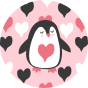 Veselé dětské punčošky Zamilovaní tučňáci