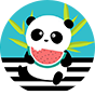 Lustige Badeshorts für Jungen Panda im Urlaub