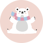 Chiloți Veseli Fete Urs Polar cu Fular