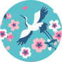 Vesele ženske hipster gaćice Sakura i heron