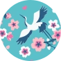 Veselá dámská podprsenka Sakura a volavka