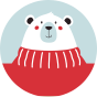 Veselé detské pletené rukavice Zimný medveď