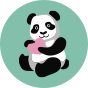 Bralette rigolote pour femmes Panda et petits cœurs