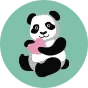 Veselá dámská podprsenka Panda a srdíčka