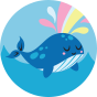 Lustiger Fischerhut für Kinder Glücklicher Wal