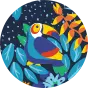 Chapeau bob rigolo pour enfants Toucan dans la jungle