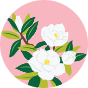 Chapeau bob rigolo pour femmes Roses blanches