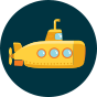 Poncho da spiaggia per bambini Buonumore Sottomarino giallo