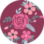 Meias alegres de meio comprimento Flor Quadril de Rosa