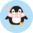 Vidám házi papucs Korcsolyázó pingvin
