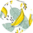 Lustiges Küchentuch Frische Bananen