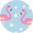 Živahni otroški natikači Zaljubljeni flamingi