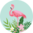 Vidám kör alakú strandtörölköző Trópusi flamingó