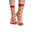 Vrolijke nylon sokken Rode hartjes