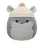Squishmallows Camilo il cincillà grigio con berretto beige, 20 cm