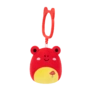 Porte-clés peluche Squishmallows de 9 cm Obu la grenouille tropicale rouge avec broderie de champignon