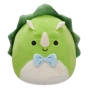 Peluche Squishmallows de 20 cm Tristan le tricératops vert au ventre duveteux