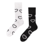 Весели бамбукови чорапи Черни и бели сърца