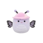 Peluche Squishmallows de 20 cm Bibiana le papillon monarque lavande arborant un chapeau décoré de fleurs