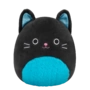 Squishmallows Eponine - Zwarte kat met neonblauwe pluizige buik en glinsterende oren, 20 cm