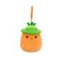 Peluche Squishmallows de 9 cm accrochable Caroleena la carotte orange arborant un chapeau bob