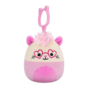 Squishmallows con clip-on Chambless l'opossum rosa, 9 cm