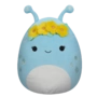Peluche Squishmallows de 40 cm Natnat l’extraterrestre bleu pastel avec couronne de fleurs