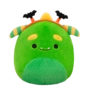 Peluche Squishmallows de 20 cm Callum le monstre vert arborant un bandeau chauve-souris