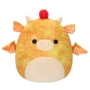 Peluche Squishmallows de 40 cm Dieric le dragon texturé jaune aux cheveux rouges