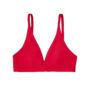 Безшевен сутиен с триъгълни чашки в цвят страстно червено