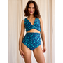 Damska góra od bikini MagicMix Turkusowe kwiaty