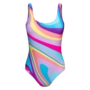 Veselé dámske celé plavky Farebné vlny