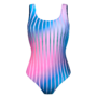 Lustiger einteiliger Badeanzug Violette Streifen
