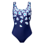 Wesoły jednoczęściowy strój kąpielowy dla kobiet Niebieskie stokrotki
