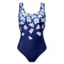 Veselé dámské jednodílné plavky Modré kopretinky