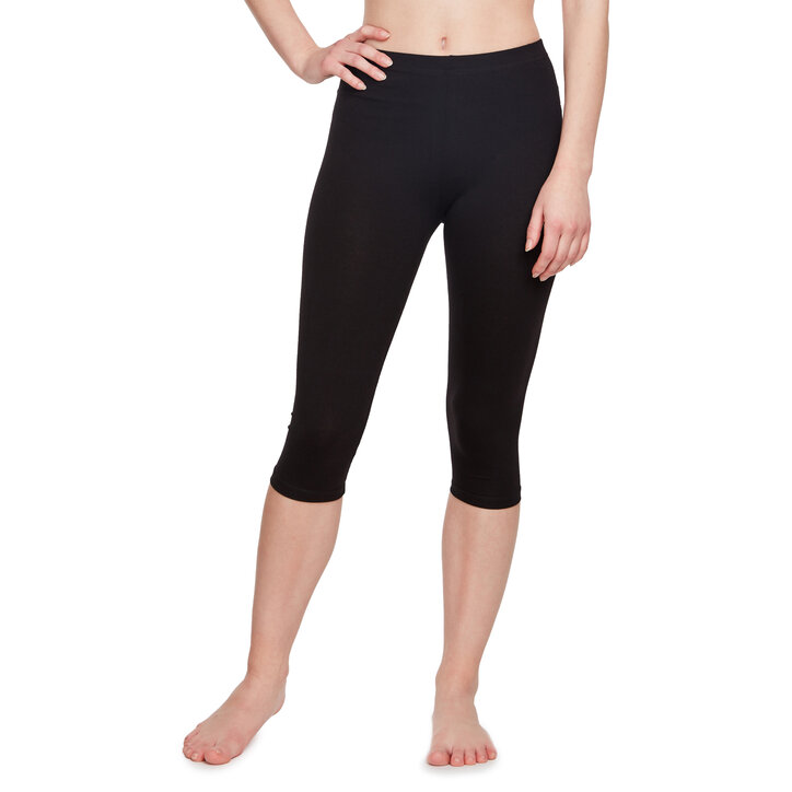 Legging 3/4 noir en coton | GoodMood